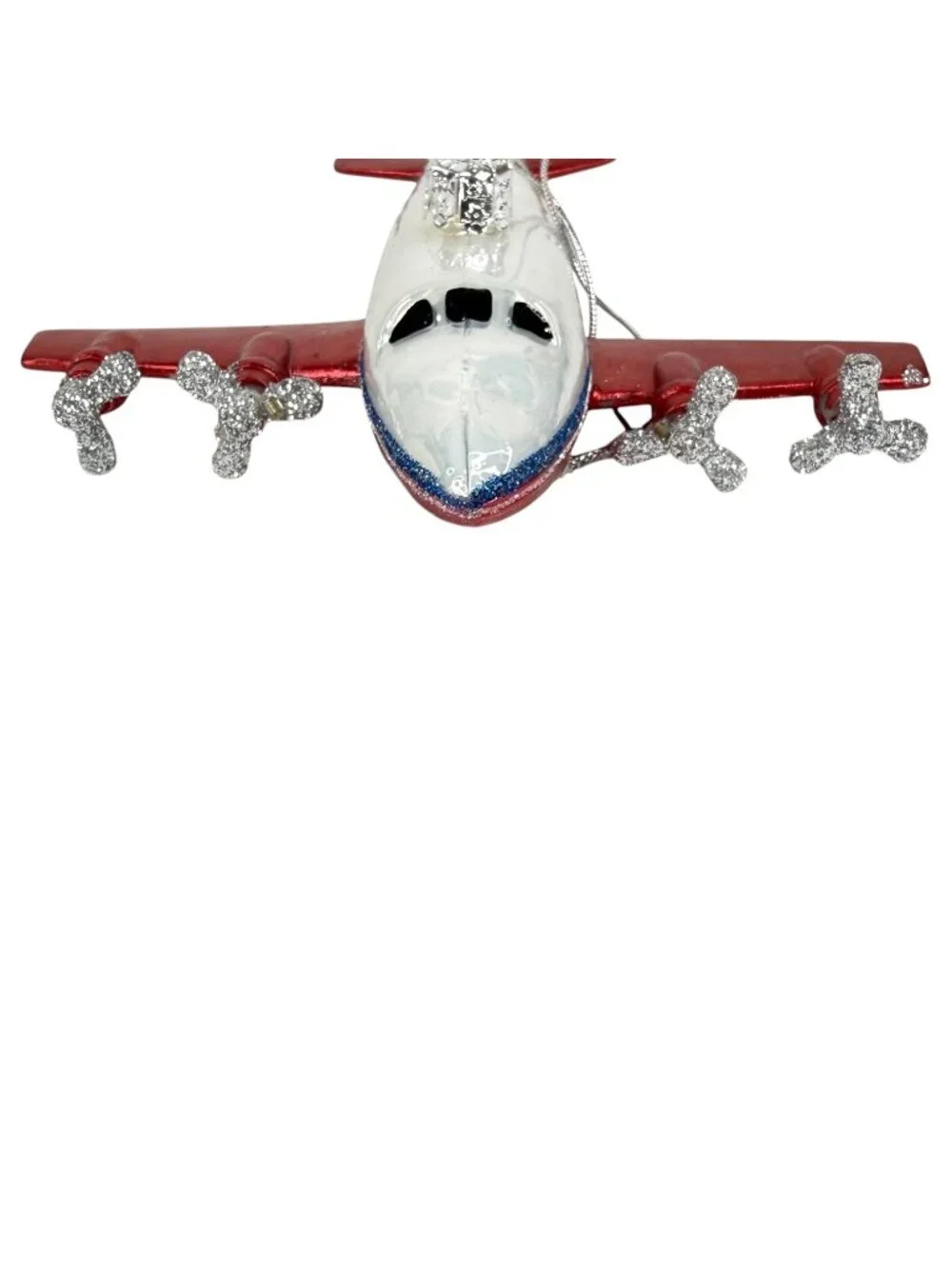 3 Kurt Adler Noble Gems Glass Airplane Christmas Ornaments 4‎ Engine Transport